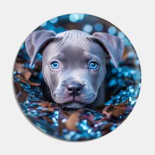 Blue nose shimmer Staffy Pin