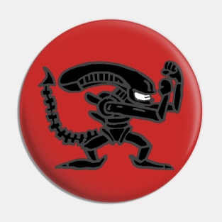 the fighting alien {grey} Pin