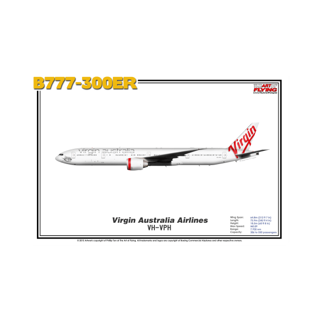 Boeing B777-300ER - Virgin Australia Airlines (Art Print) by TheArtofFlying