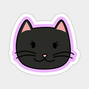 Cute Black Cat Doodle Magnet