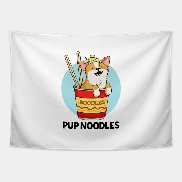 Pup Noodles Animal Pun Tapestry by punnybone