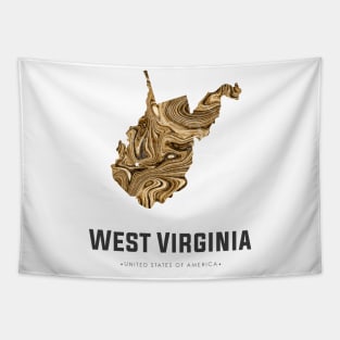 west virginia state map abstract golden brown Tapestry