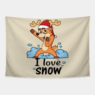 Christmas quotes with fox design Tapestry