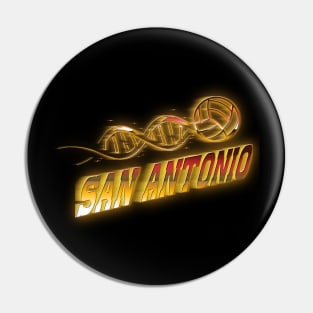 Graphic Basketball San Antonio Proud Name Teams Vintage Pin