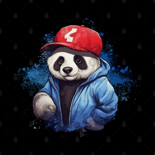 Cute panda wearing baseball cap by VenusAMShop