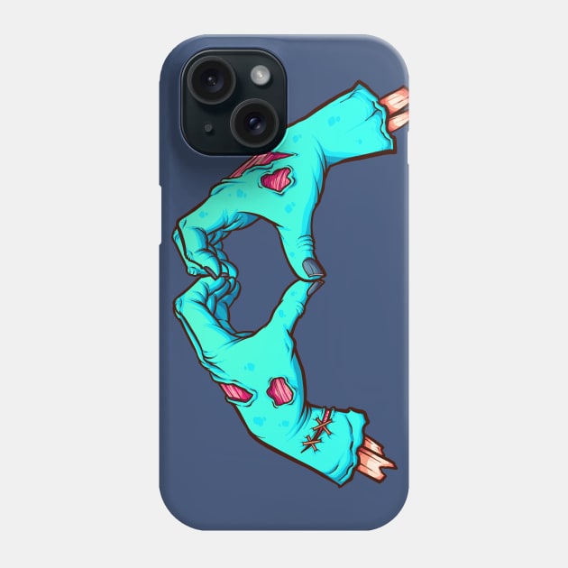 Zombie Heart Hands Phone Case by machmigo