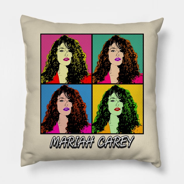 Mariah Carey 80s Pop Art Style Pillow by ArtGaul