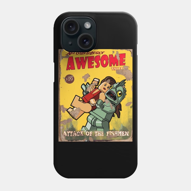 LEGO Fallout "Attack of the Fishmen" Magazine Cover Phone Case by schultzstudio