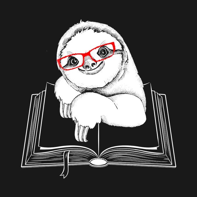 Cute Sloth Book Nerd by Hound mom