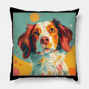 Retro Brittany: Pastel Pup Revival Pillow