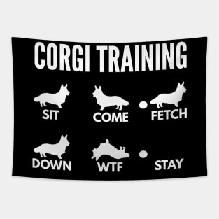 Corgi Training Cardigan Welsh Corgi Tricks Tapestry