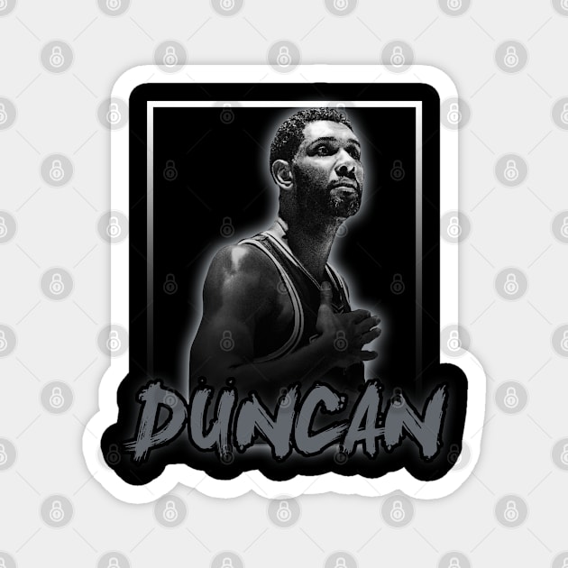 Tim Duncan\\Basketball Legend Vintage Style Magnet by Mysimplicity.art