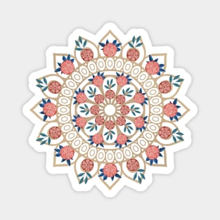 Rosh Hashana, Shana Tova! Pomegranate Mandala for Jewish New Year Magnet