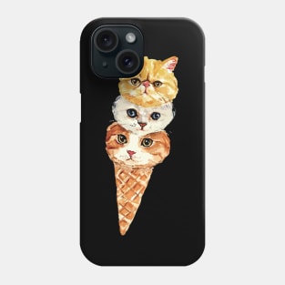 Meow scream ice cream cone kitten pun graphic Phone Case