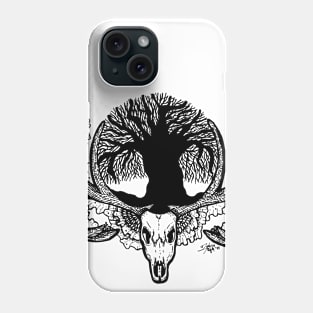 Tree Silhouette with Deer Skull Phone Case