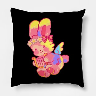 cute little bunny music angel cute baby bunny Pillow