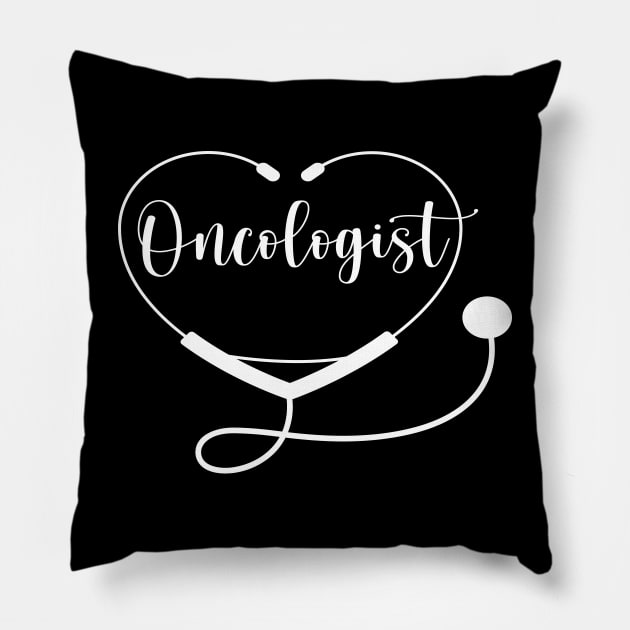 Oncologist Doctor with Love Heart Pillow by Islanr