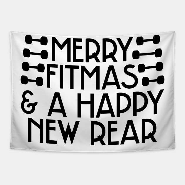 Merry Fitmas and A Happy New Rear Tapestry by colorsplash