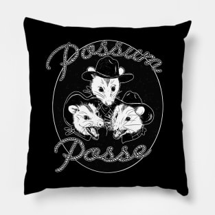 Possum Posse in Midnight Black Pillow