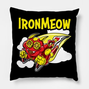 Iron Meow rocketing throught the sky Pillow