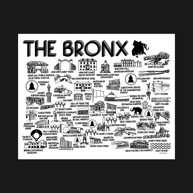 The Bronx Map Art by fiberandgloss