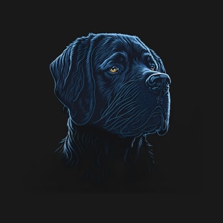 Black Labrador Dog Futuristic T-Shirt