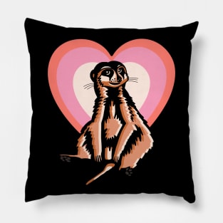 Meerkat Love Heart Pillow