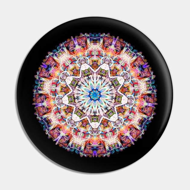 Gentle Pink Rose Window Mandala Pin by crunchysqueak