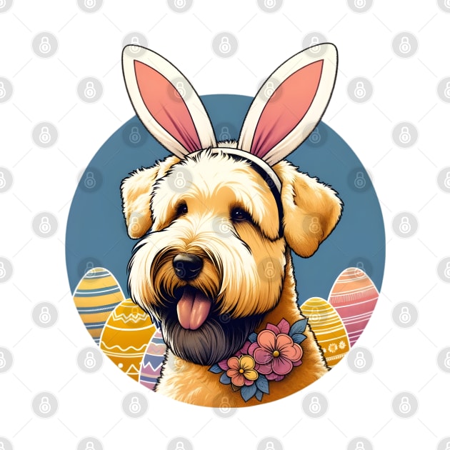 Soft Coated Wheaten Terrier Enjoys Easter with Bunny Ears by ArtRUs