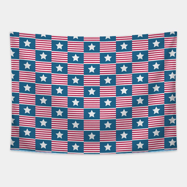 Pattern- USA colored stars and stripes pattern Design Tapestry by best-vibes-only