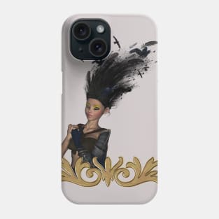 Wonderful fantasy girl with crow in the hair Phone Case