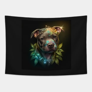 Glowy Pit Bull Puppy Tapestry