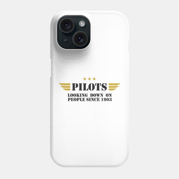 Airplane Pilot - Looking Down since 1903 Phone Case by Pannolinno