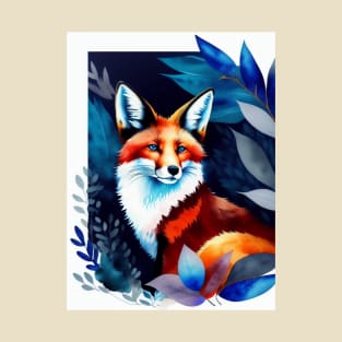 Kawaii Fox Watercolor T-Shirt