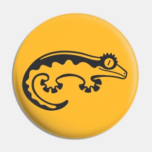 Crested gecko. Minimalist art for geckos and lizards lovers in dark ink Pin