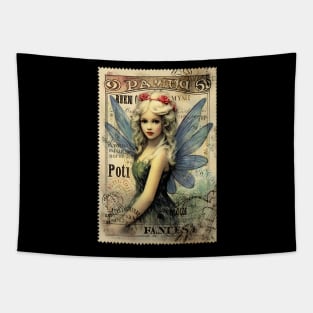 Vintage Fairy Postage Stamp Tapestry