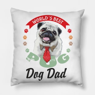 Pug, World's Best Dog Dad T-Shirt Pillow