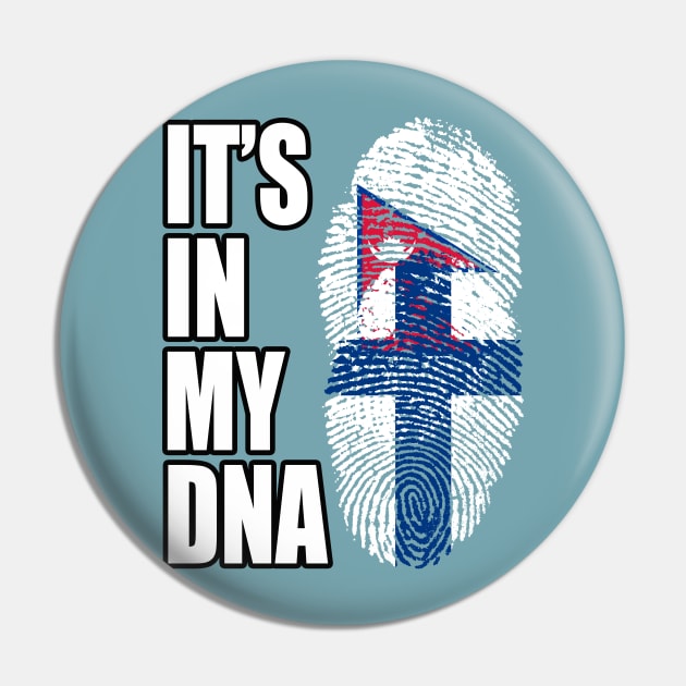 Finnish And Nepalese Mix DNA Flag Heritage Pin by Just Rep It!!