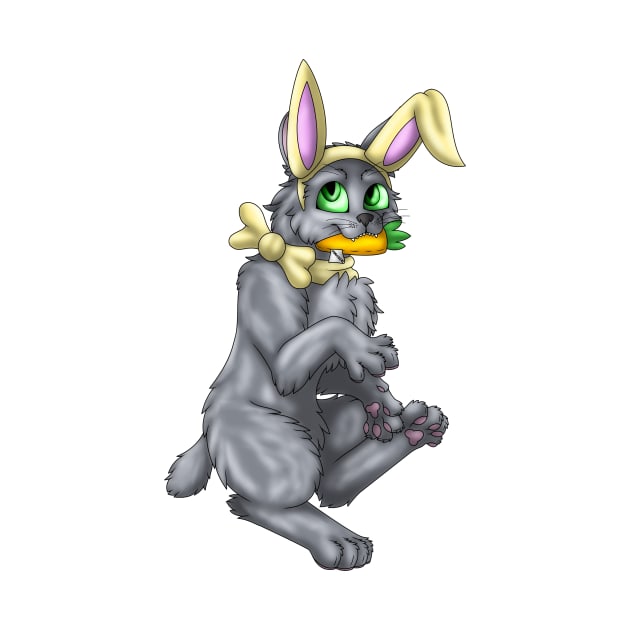 Bobtail BunnyCat: Blue (Yellow) by spyroid101