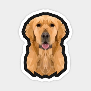 Golden Boy Golden Retriever Dog Low Polygon Magnet