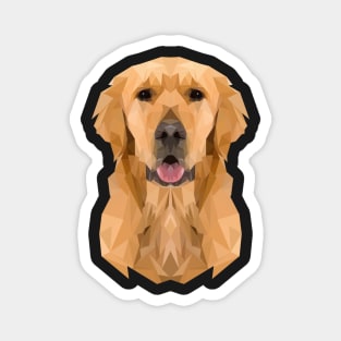 Golden Boy Golden Retriever Dog Low Polygon Magnet