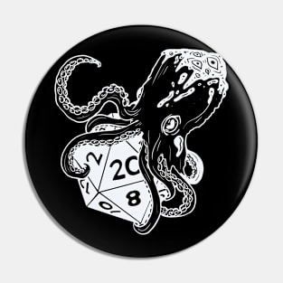 Fathomless D20: dnd 5e warlock dice white and black Pin