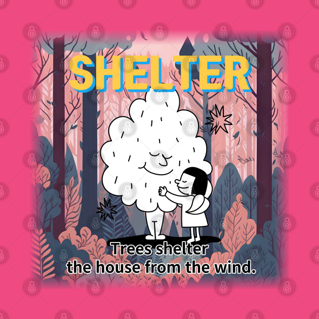 shelter ,Trees shelter  the house from the wind. by zzzozzo