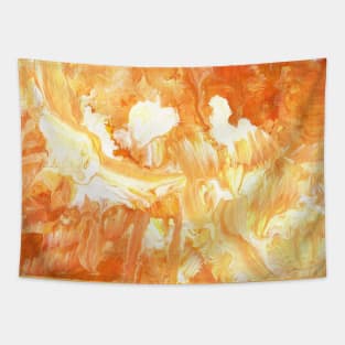 Swirls of Orange and White Tapestry