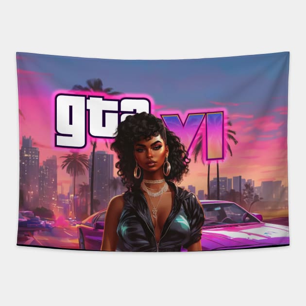 GTA 6 Tapestry by Buff Geeks Art