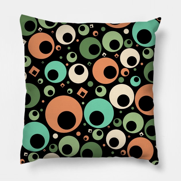 Retro 60s Circles Pillow by shobi2088