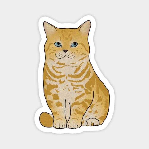 Cute Ginger Tiger Cat, Love Cats Magnet by logiamerch