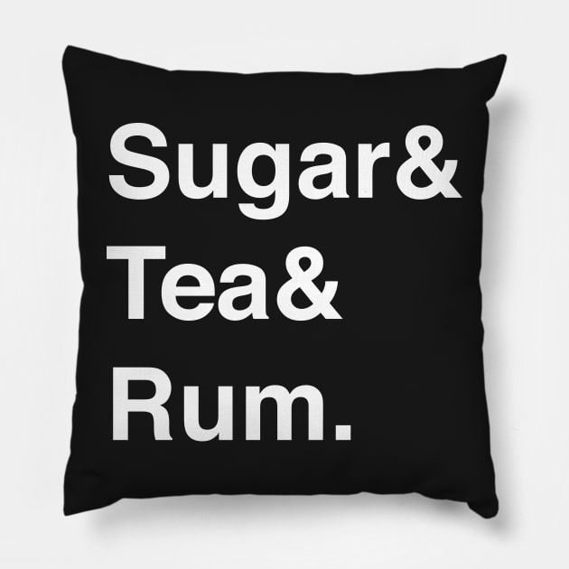 Sugar & Tea & Rum Pillow by dystopic