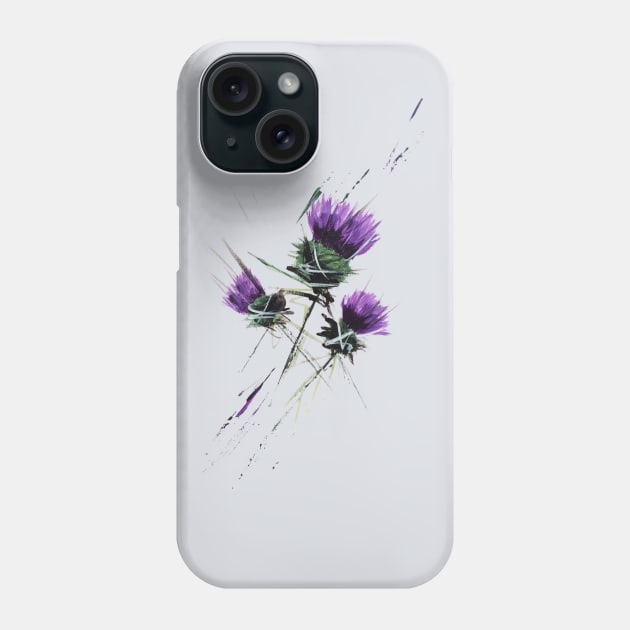 Scottish spear thistles Phone Case by Amazingraceart