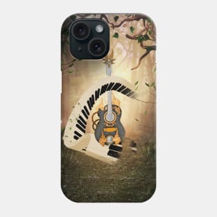 Curved piano with wonderful guitar Phone Case